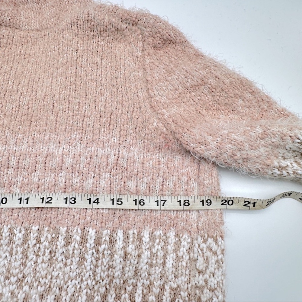 Cupio Pink & White Ombre Cardigan Sweater Womens Open Front size Small (A33) - Picture 5 of 6